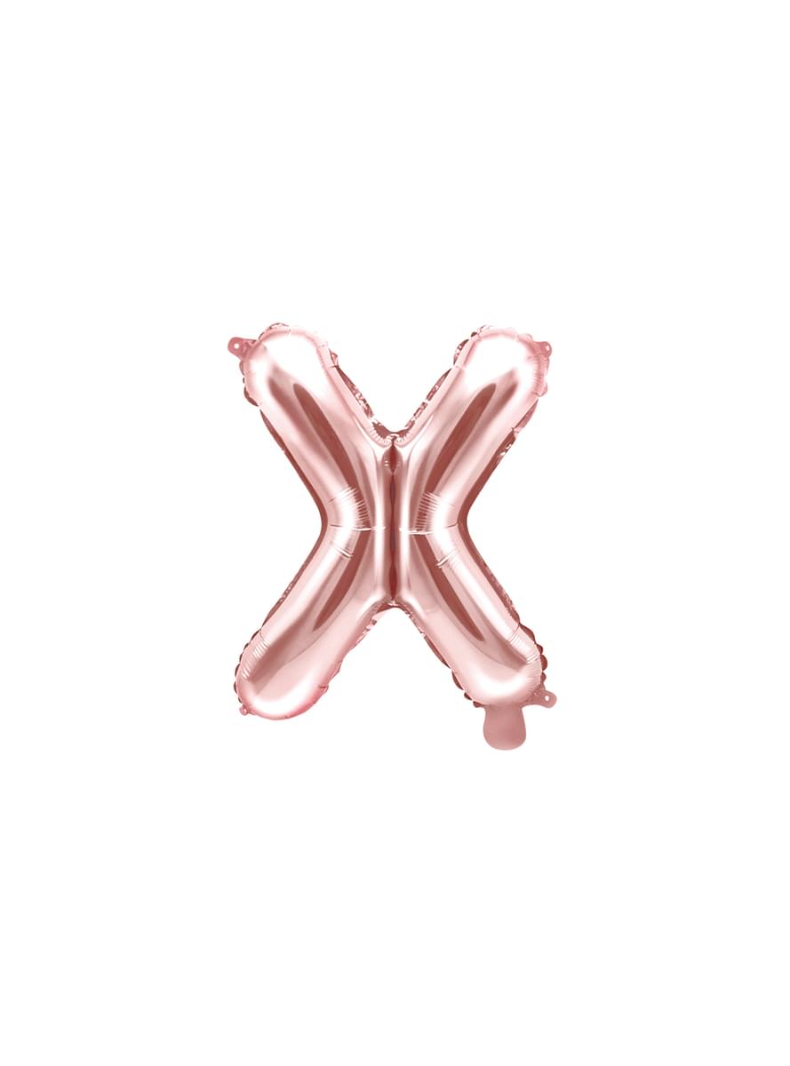 Letter X foil balloon in rose gold (35cm)