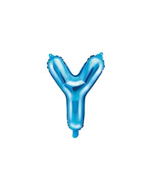 Fóliový balónek ve tvaru písmene Y v modré barvě (35cm)