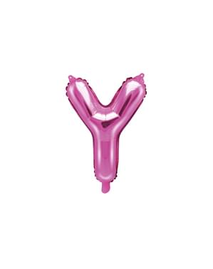Folieballong bokstav och rosa mörk (35cm)