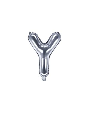 Буква Y Фольга куля в сріблі (35см)