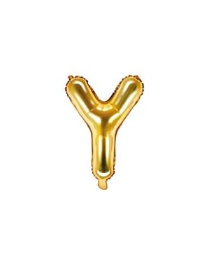 Буква Y фольгированный шар в золоте