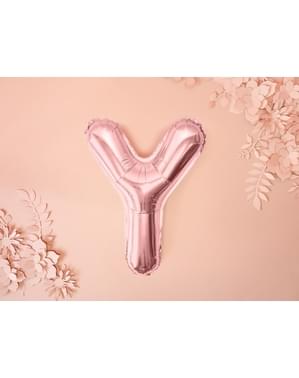 Letter Y foil balloon in rose gold (35 cm)