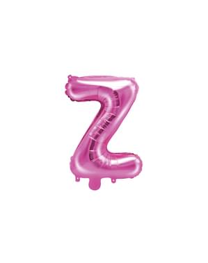 Folieballong bokstav Z rosa mörk (35 cm)