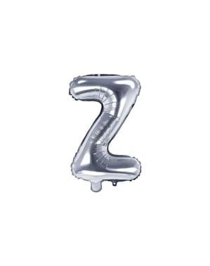Z-kirjaimen muotoinen foliopallo (hopeanvärinen) (35 cm)