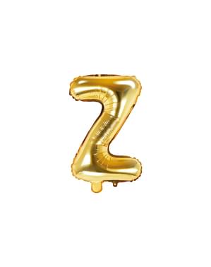 Fóliový balónek ve tvaru písmene Z ve zlaté barvě (35 cm)