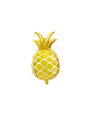 Foil balloon of a gold pineapple - Aloha Turquoise