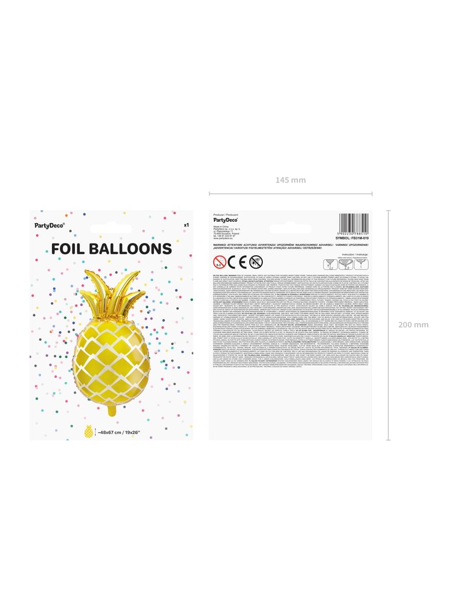 Ballon aluminium ananas doré - Aloha Turquoise