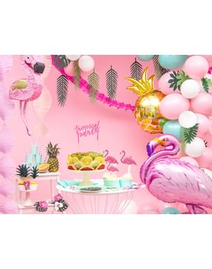 Foil balloon of a pink flamingo - Aloha Turquoise