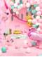 Foil balloon of a pink flamingo - Aloha Turquoise