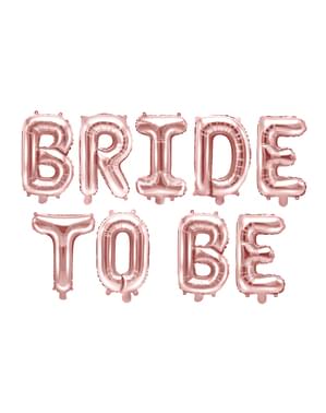 "Bride to be" Foil balon dengan emas mawar