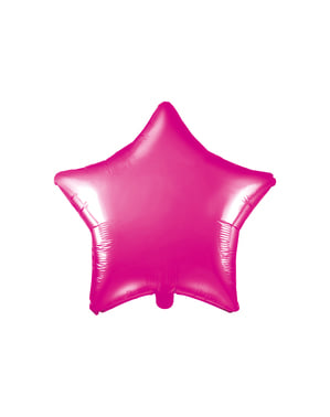 Koyu pembe bir yıldız şeklinde folyo balon
