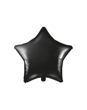 Siyah bir yıldız şeklinde folyo balon