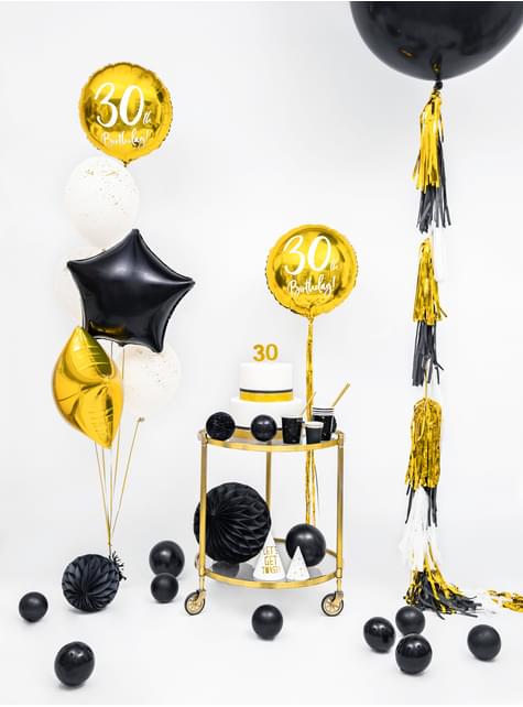 Palloncino in foil a forma di stella nero per feste e compleanni