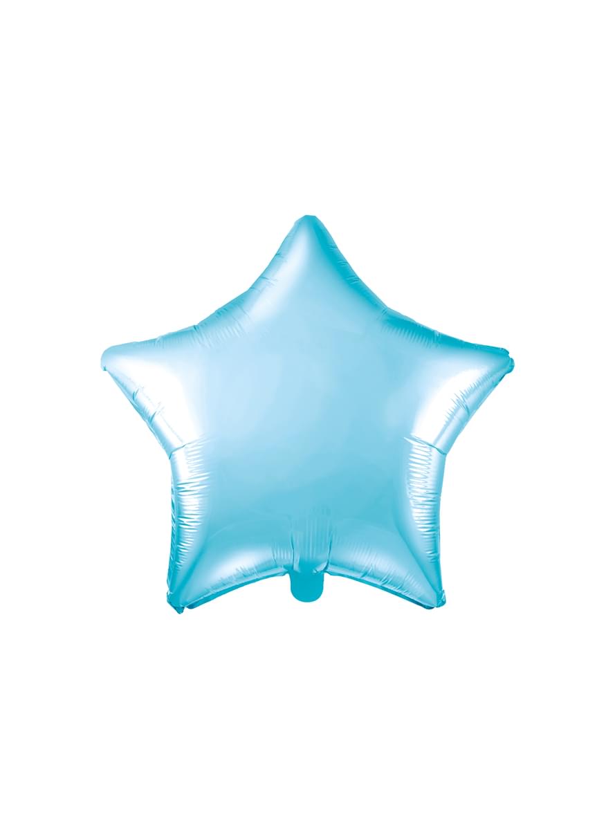 Balão em alumínio em forma de estrela azul celeste