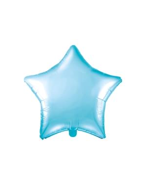 Ballon aluminium en forme d'étoile bleu ciel