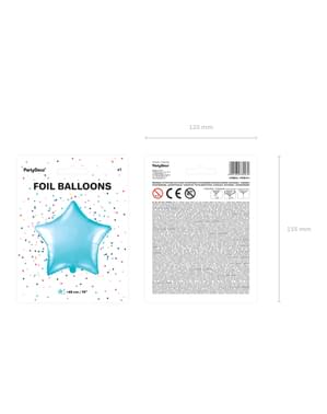 Balão em alumínio em forma de estrela azul celeste