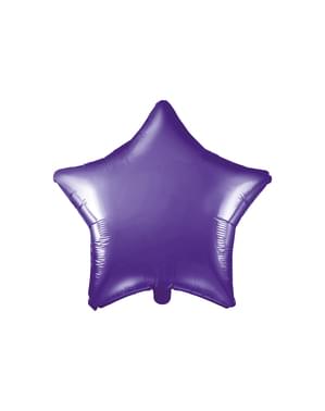 Menekşe içinde bir yıldız şeklinde folyo balon