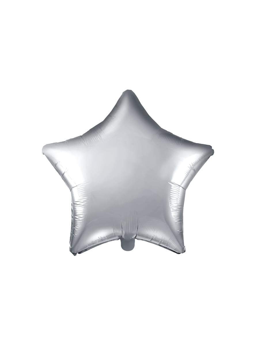 Foil balloon in the shape of a star in silver