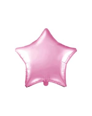 Balão em alumínio em forma de estrela cor-de-rosa claro