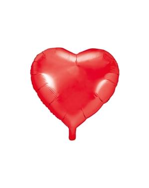 Hart Folie Ballon in rood, 45 cm