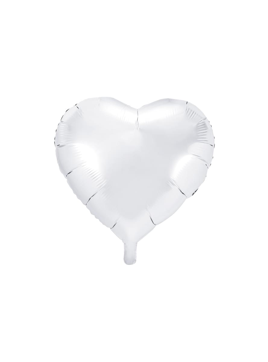 Palloncino di foil di 45 cm a forma di cuore bianco