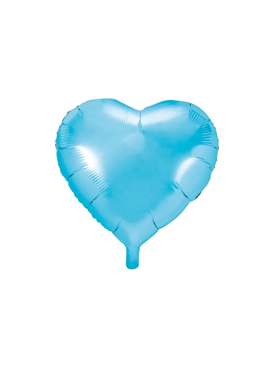Ballon aluminium en forme de coeur bleu ciel