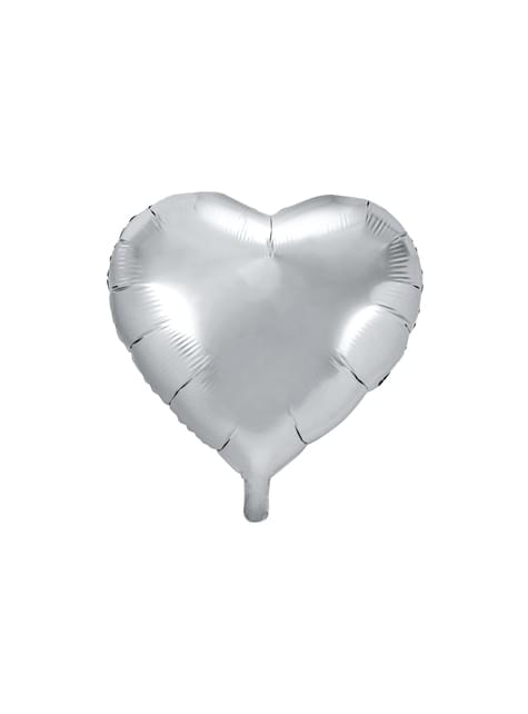 Palloncino di foil di 45 cm a forma di cuore argentato per feste e  compleanni