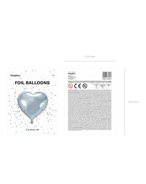 Heart Foil Balloon in Silver, 45 cm
