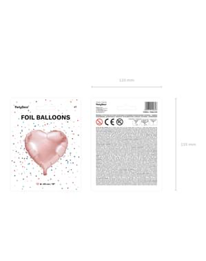 Folienballon in Herzform roségold (45 cm)