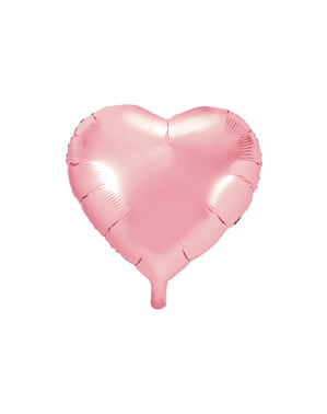 Folieballong  45 cm hjärtformad ljusrosa