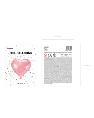 Heart Foil Balloon in Light Pink, 45 cm
