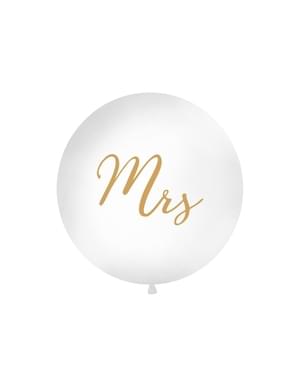 1 metrelik beyaz dev "Mrs" balon
