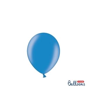 100 Balon Kuat dalam Medium Biru Metalik, 23 cm