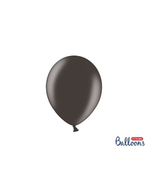 मेटैलिक ब्लैक में 100 मजबूत गुब्बारे, 23 सेमी