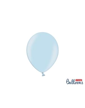 100 balon ekstra kuat berwarna biru muda metalik (23 cm)