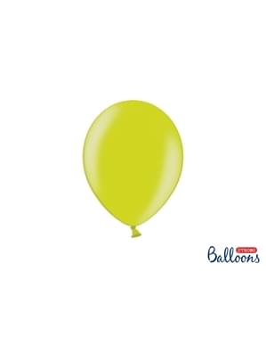 100 balon ekstra kuat berwarna hijau limau terang metalik (23 cm)