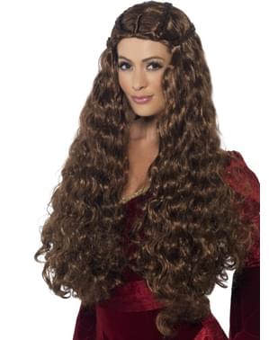 Wig putri abad pertengahan untuk seorang wanita