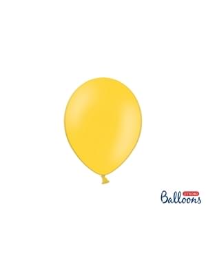 मेटालिक येलो में 100 मजबूत गुब्बारे, 23 सेमी