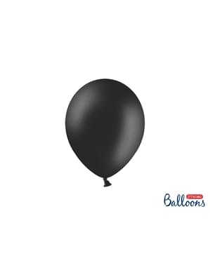 100 Balon Kuat dalam Metallic Pastel Black, 23 cm