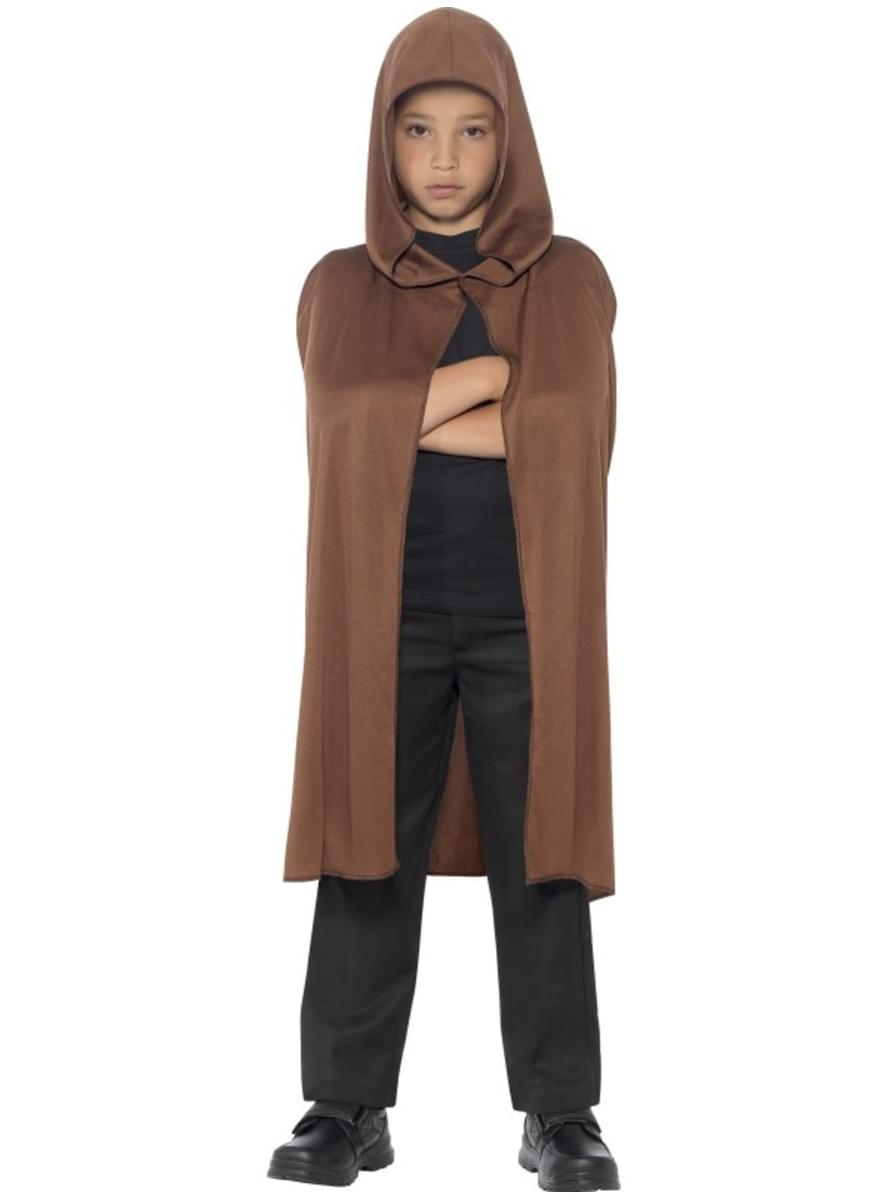 Brown Hooded Cape for Boys