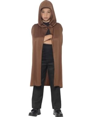 Brown Hooded Cape for Boys