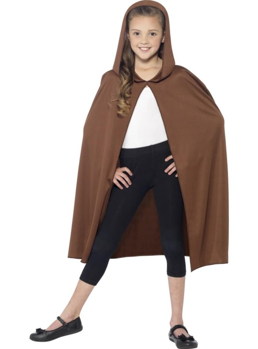 Brown Hooded Cape for Boys