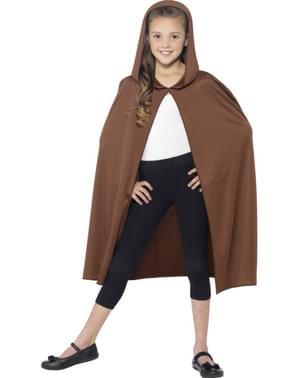 Bruine cape met capuchon voor jongens
