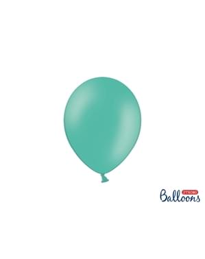 100 balon ekstra kuat berwarna biru aquamarine metalik (23 cm)