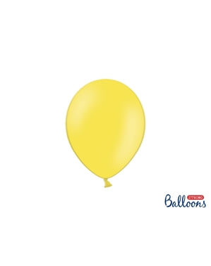 100 balon ekstra kuat berwarna kuning pastel muda (23 cm)