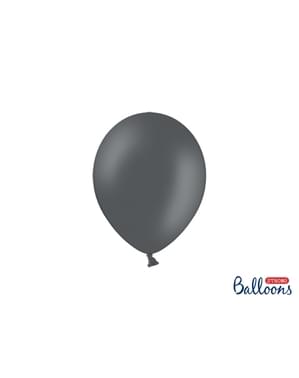 100 balon ekstra kuat berwarna abu-abu pastel metalik (23 cm)