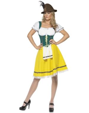 Disfraz Oktoberfest amarillo y verde para mujer