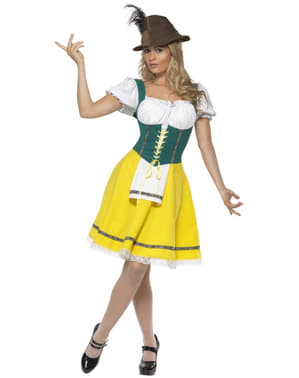 Costume Oktoberfeste giallo e verde per donna