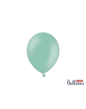 100 balon ekstra kuat berwarna hijau mint metalik (23 cm)