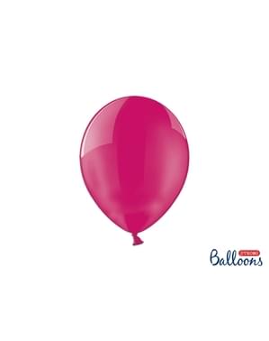 100 balon ekstra kuat berwarna pink kristal (27 cm)